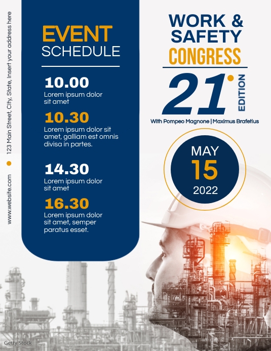 Safety Week Raffle Flyer works safety reunion congress event flyer adv Template | PosterMyWall