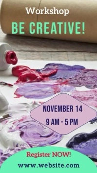 Being creative workshop template Digital Display (9:16)