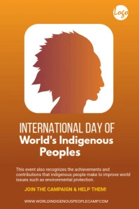 World's Indigenous Peoples banner Spanduk 4' × 6' template