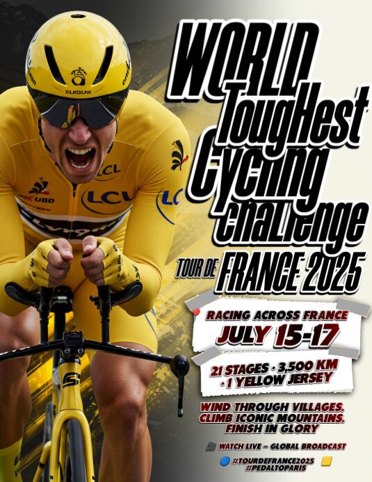 WORLD'S TOUGHEST CYCLING CHALLENGE Pamflet (Letter AS) template