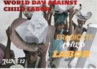 World against child labor Postcard template