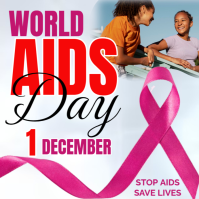 World AIDS Day Ad Wpis na Instagrama template
