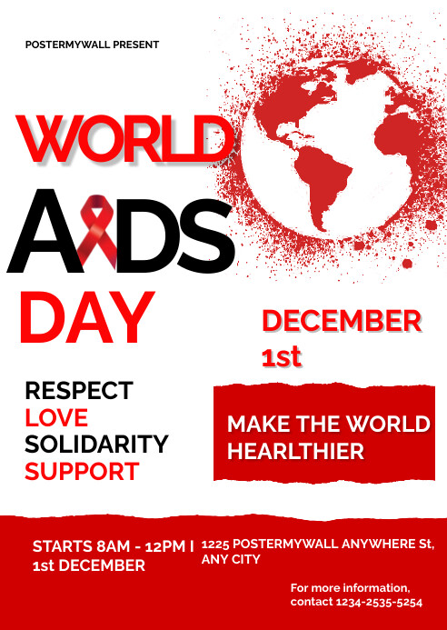 World Aids Day Awareness Poster Template | PosterMyWall