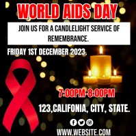 World aids Day candle service design template Instagram Post