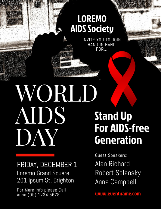 World Aids Day Flyer Template Postermywall