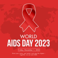 World Aids Day Flyer Template สี่เหลี่ยมจัตุรัส (1:1)