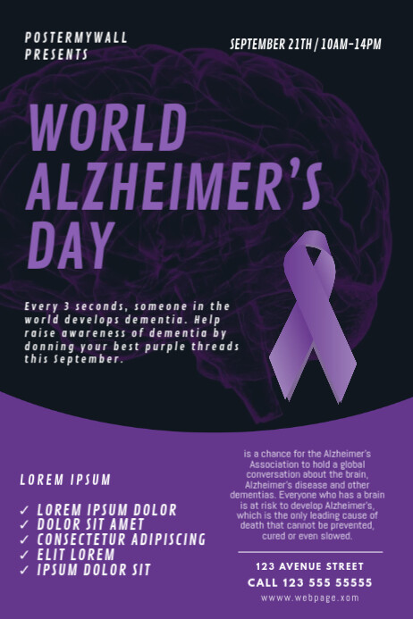 World Alzheimer S And Brain Awareness Day Template