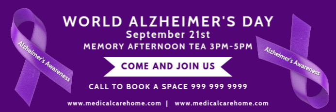 World Alzheimer's Day Offer Template แบนเนอร์ 2' × 6'