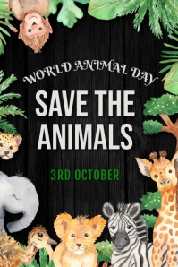 World animal day,environment, event Affiche template