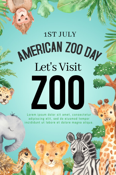 World animal day,environment, zoo day Plakat template