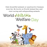 world animal day Publicación de Instagram template