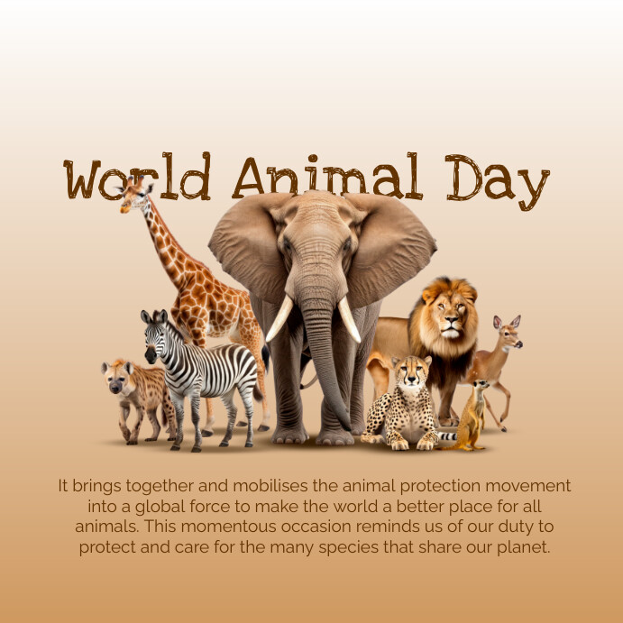 Pinterest Animal Posts World Animal Day Instagram Post Template | PosterMyWall