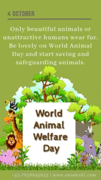 World Animal Welfare Day Instagram-verhaal template