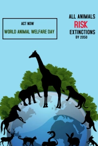 World Animal Welfare Day Poster template