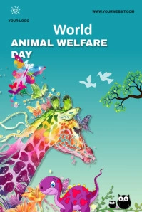 World Animal Welfare day poster template
