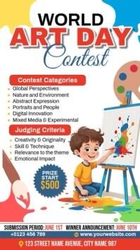White World Art Day Contest Instagram Reel Template
