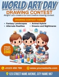 Blanc Art Day Drawing Contest Flyer Template