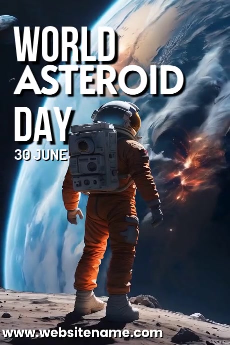 World Asteroid Day Video  Poster Iphosta template