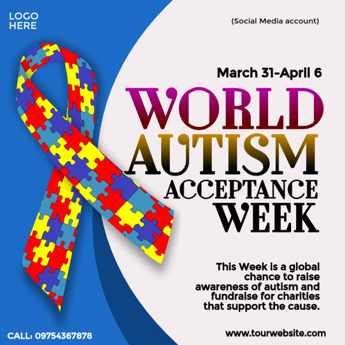 Autism Week Design World Autism Acceptance Week Template | PosterMyWall