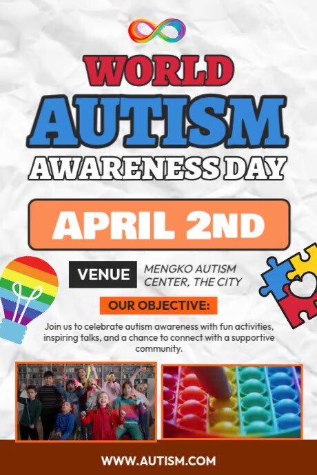 World Autism Awareness Ads Plakkaat template