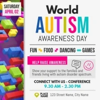 World Autism Awareness Day Campaign Square Vi template