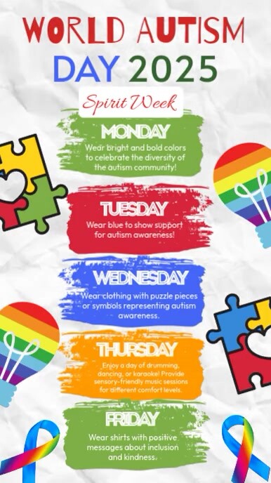 World Autism Day 2025 História do Instagram template