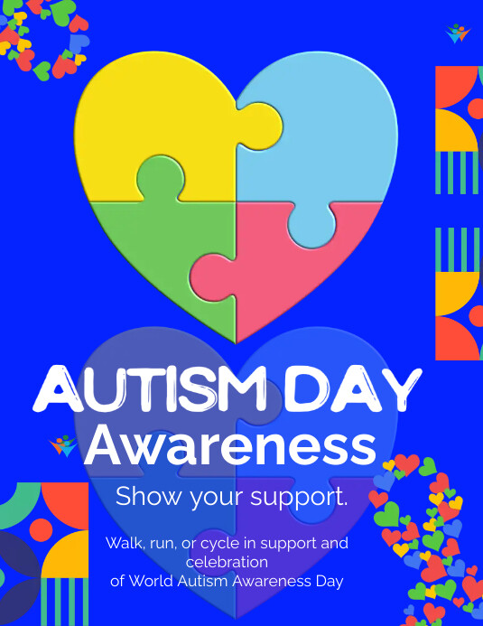 World Autism Flyer template