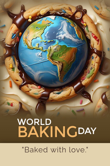 World baking day Poster template