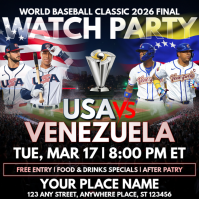 World Baseball Classic 2026 Championship Watch Party Instagram Post template