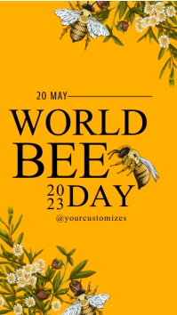 world bee day,happy bee day,bee day 2023 Instagram-verhaal template