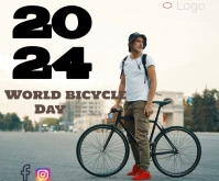 World bicycle day Mittelgroßes Rechteck template