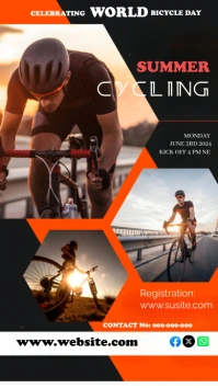 World bicycle day Digital Display (9:16) template