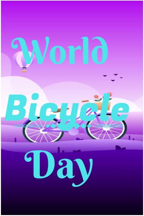World bicycle day Cartaz template