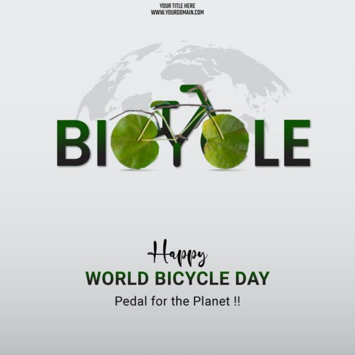 World Bicycle Day Instagram Plasing template