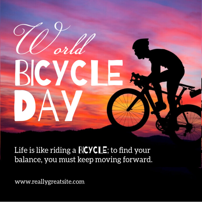 World Bicycle Day Template  Instagram Post