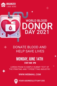 world blood donor day banner template