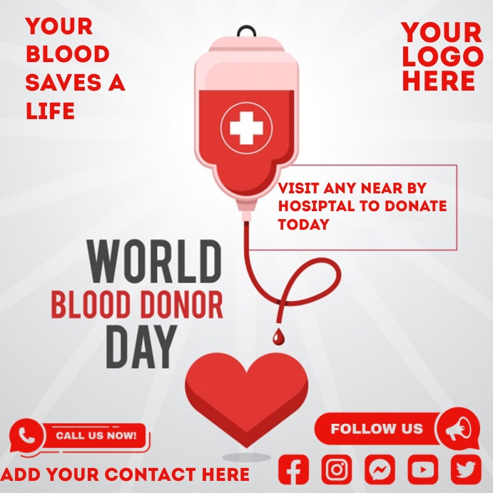 world blood donor day Template | PosterMyWall