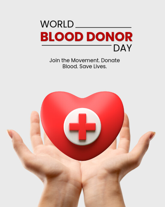 World blood donor day Instagram Portrait template