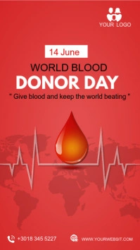 World Blood Donor Day Instagram story post template