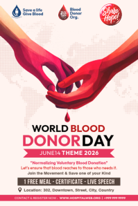 White Blood Donation Campaign Plakkaat Template