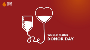 Красный World Blood Donor Day Twitter 帖子 Template