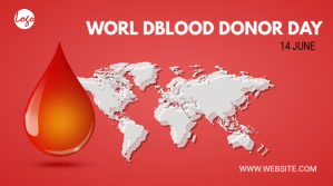 Red World Blood Donor Day Twitter Plasing Template