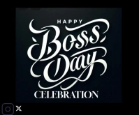 World boss day Mellemstort rektangel template