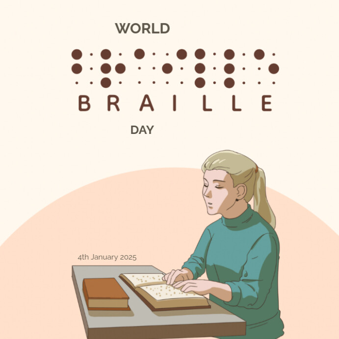 World Braille Day Instagram Plasing template