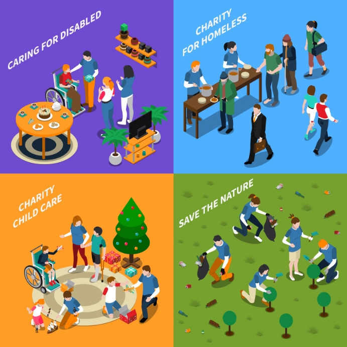 Copy of World caring day background illustration | PosterMyWall