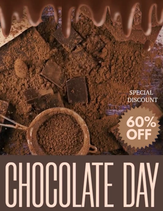 world Chocolate day, chocolate day Ulotka (US Letter) template