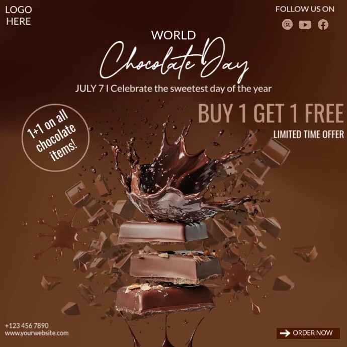 World Chocolate Day Ad Instagram Post Template | PosterMyWall