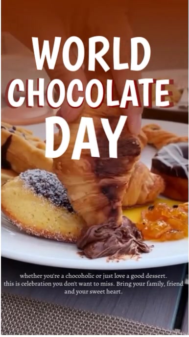 World Chocolate day Digital na Display (9:16) template