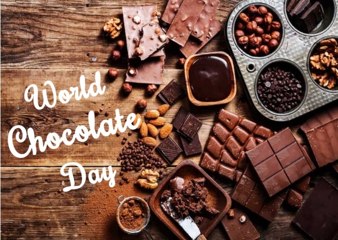 World chocolate day Kartu Pos template