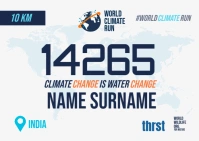 World Climate Run Bib Template ไปรษณียบัตร